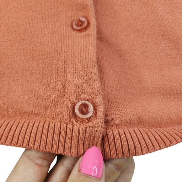 Orange Sweater Cardigan Womens XL Knit Button Up Long Sleeve Comfy All Seasons - Picture 9 of 14